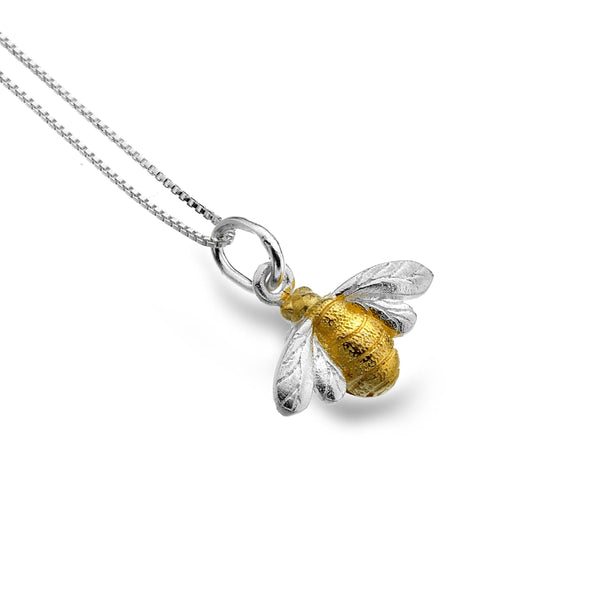 Sterling Silver And Gold Plated Bee Necklace - Insideout