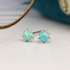 Sterling Silver Aqua Stud Earrings - Insideout