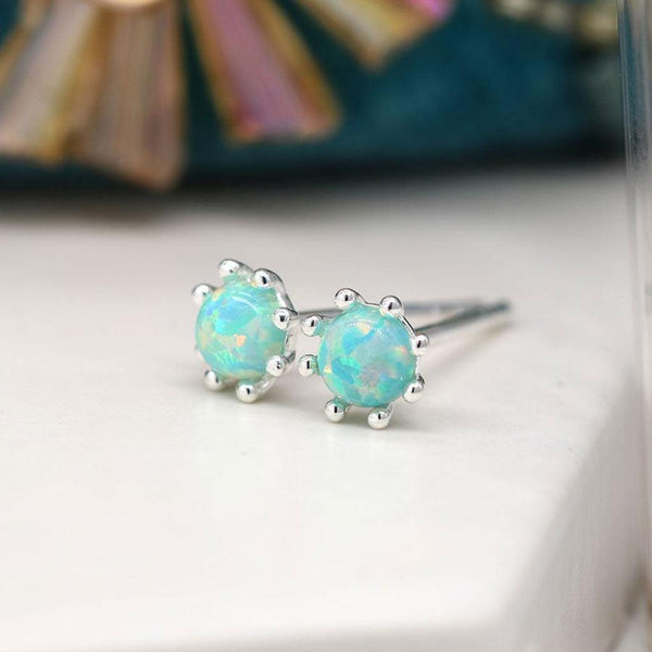 Sterling Silver Aqua Stud Earrings - Insideout