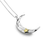 Sterling Silver Crescent Moon With Star Necklace - Insideout