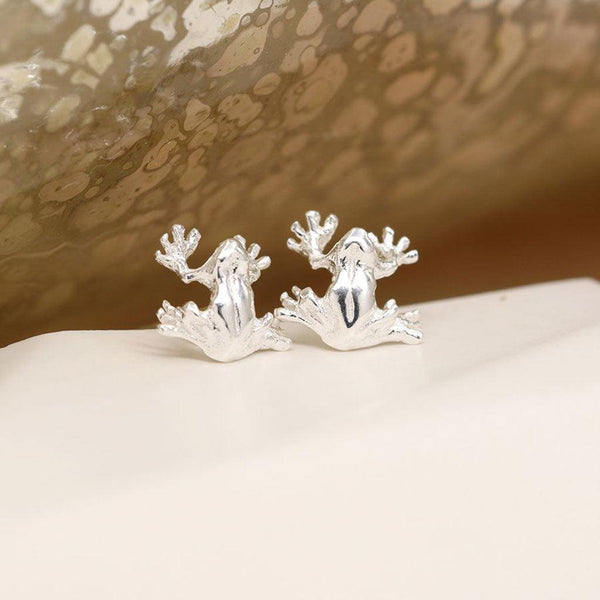 Sterling Silver Tree Frog Stud Earrings - Insideout