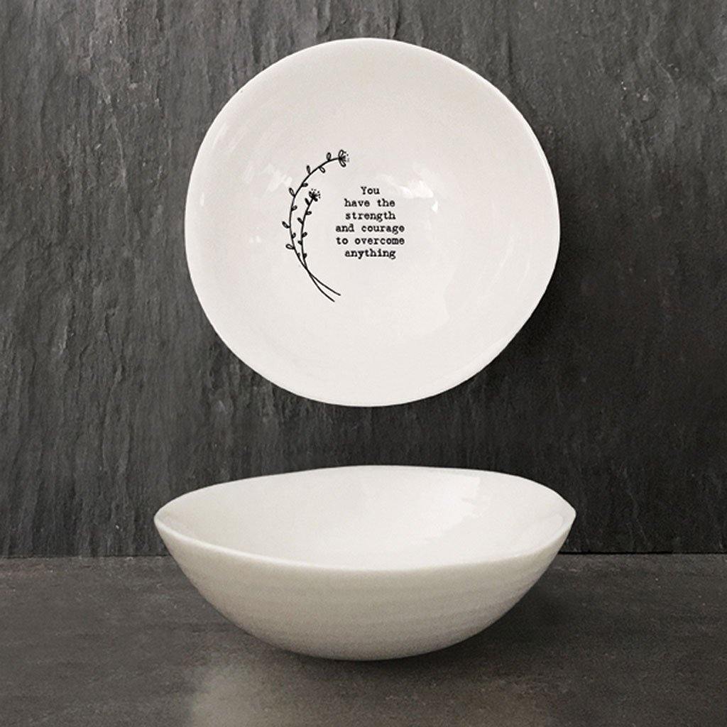 Strength & Courage Medium Wobbly Hedgerow Bowl - Insideout