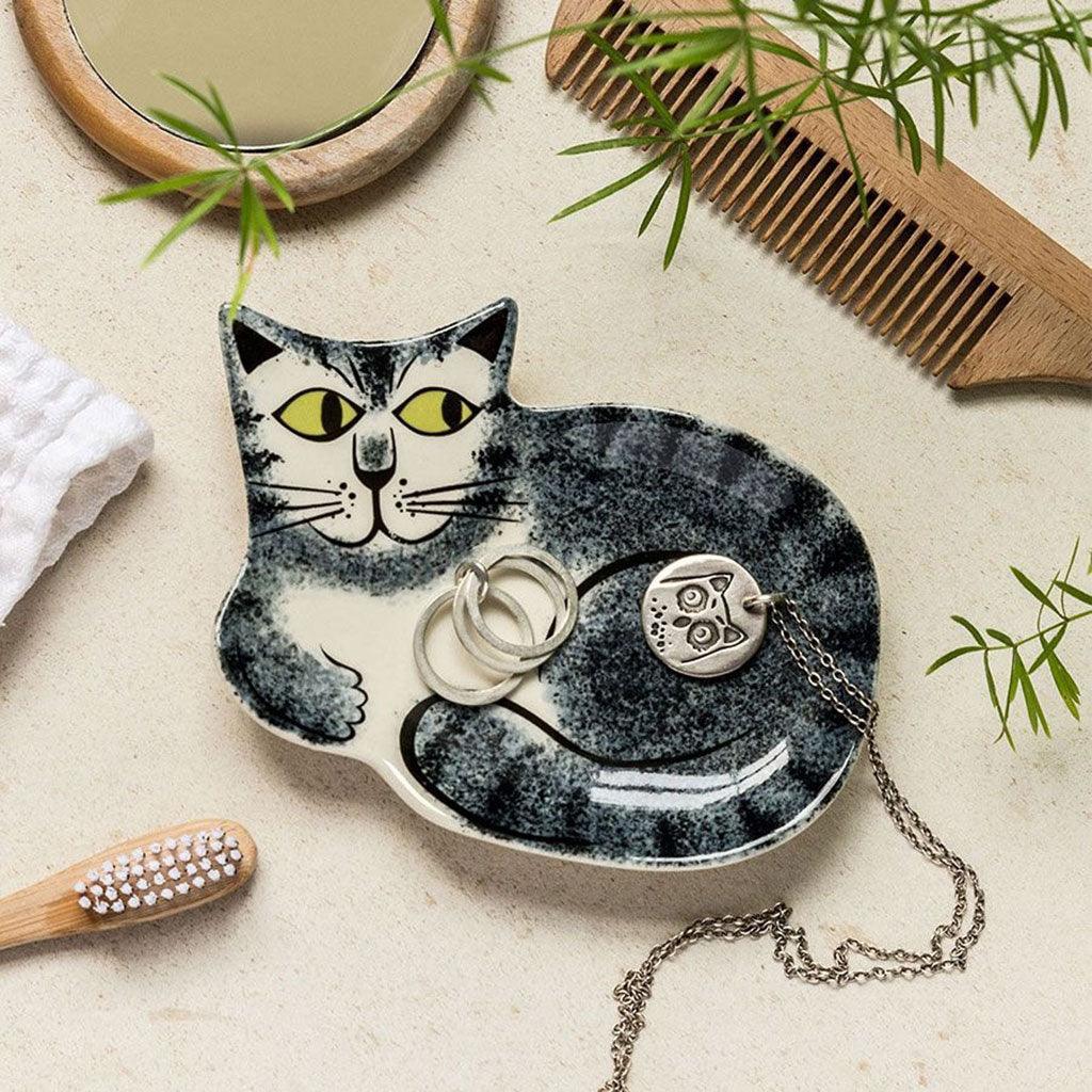 Tabby Cat Trinket Dish Grey - Insideout