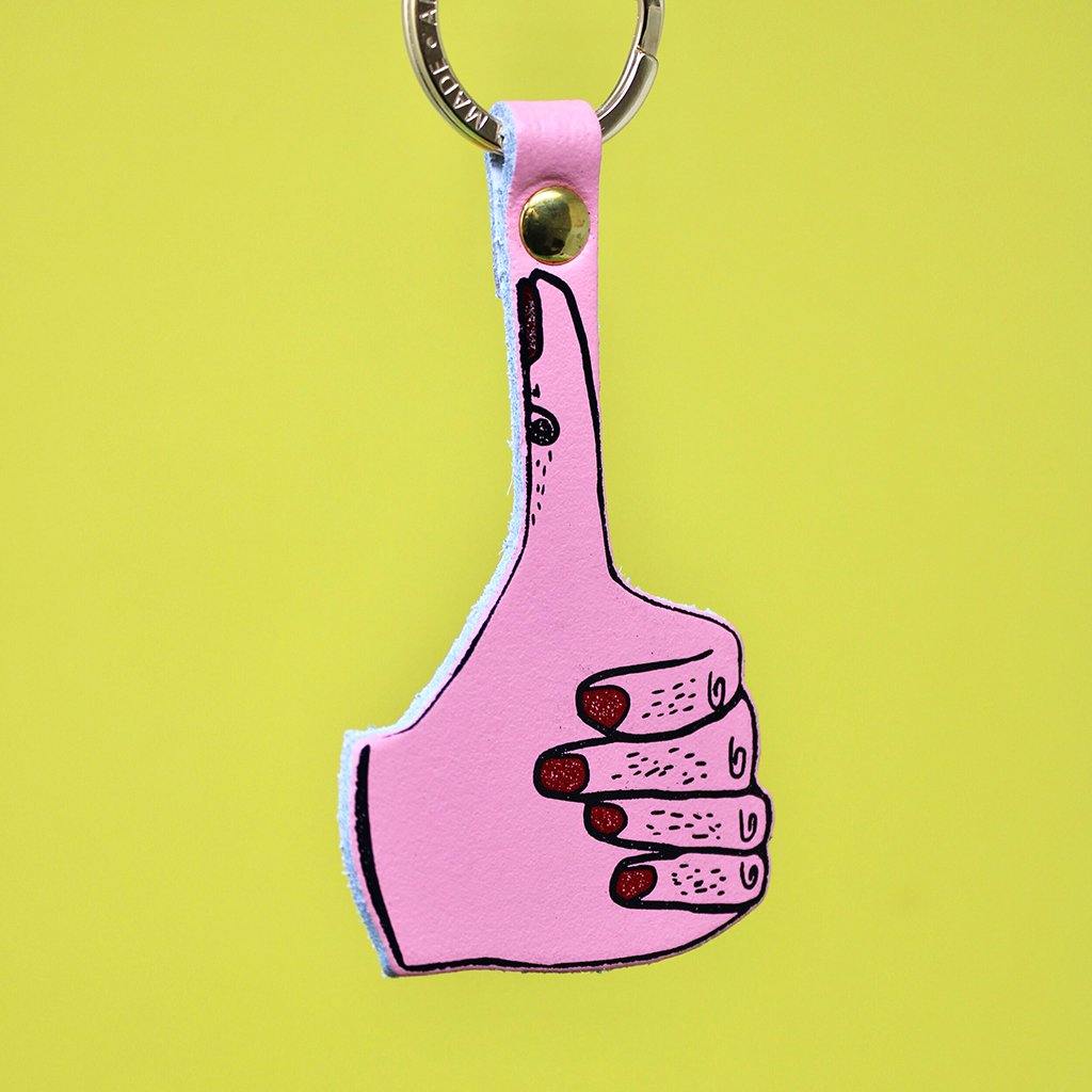 Thumbs Up Key Fob Pale Pink - Insideout