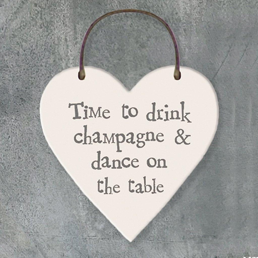 Time To Drink Champagne Heart Tag - Insideout