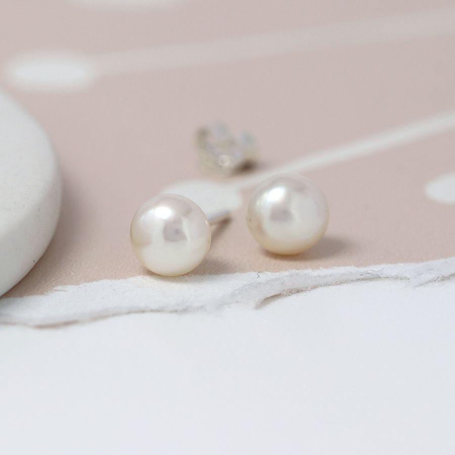 White Freshwater Pearl Earrings - Insideout