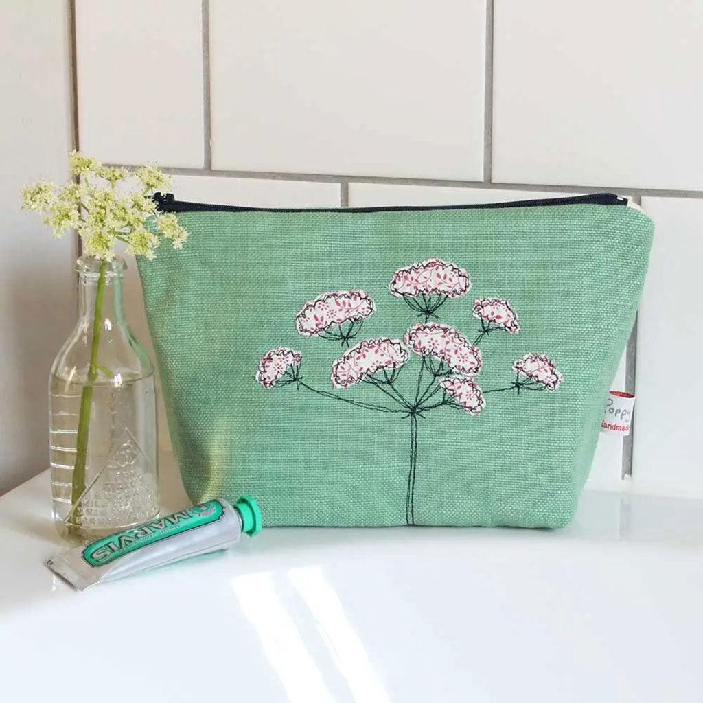 Wild Parsley Embroidered Make Up Bag - Insideout