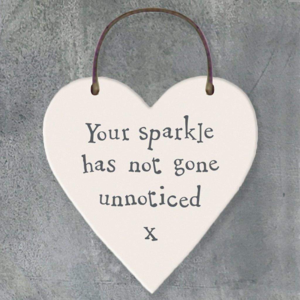 Your Sparkle Has Not Gone Unnoticed Heart Tag - Insideout